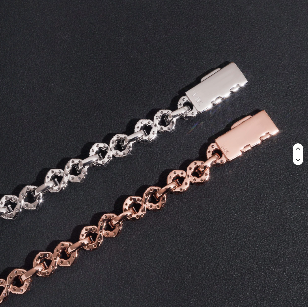 Baguette Cut Moissanite Infinity Link Bracelet (925 Silver)